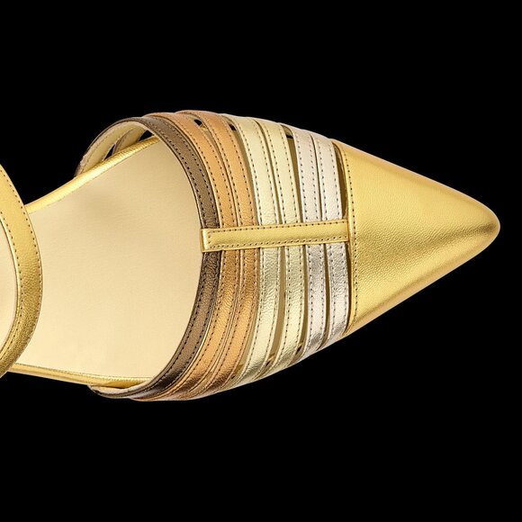 Sarah Flint Aet D’orsay Gold and Silver Women's Flats - Picture 7 of 10